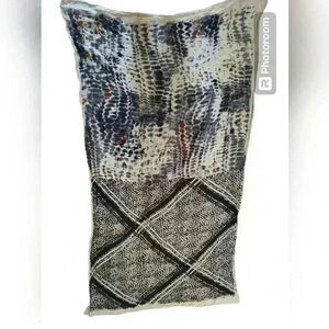 Black tan and grey scarf/ beach wrap